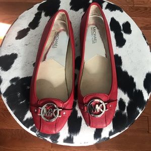 Red Michael Kors Fulton Flats